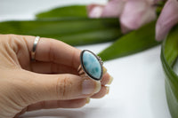 Marquise Shape Larimar Ring with Split Band AR-1182 - Its Ambra