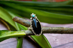Handmade Sleeping Beauty Turquoise & Black Onyx Ring AR-2035 - Its Ambra