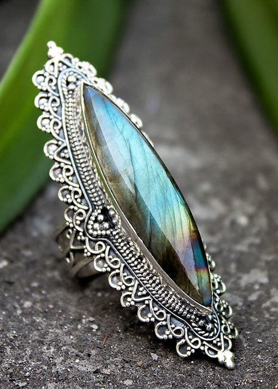 Marquise shape Labradorite Statement Ring, AR-1210