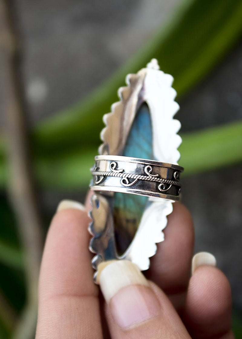 Marquise shape Labradorite Statement Ring, AR-1210