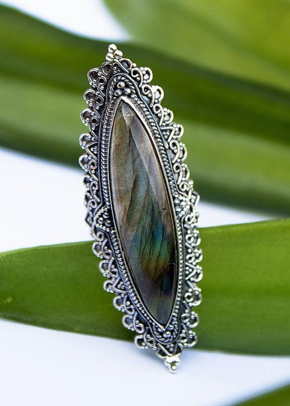 Marquise shape Labradorite Statement Ring, AR-1210