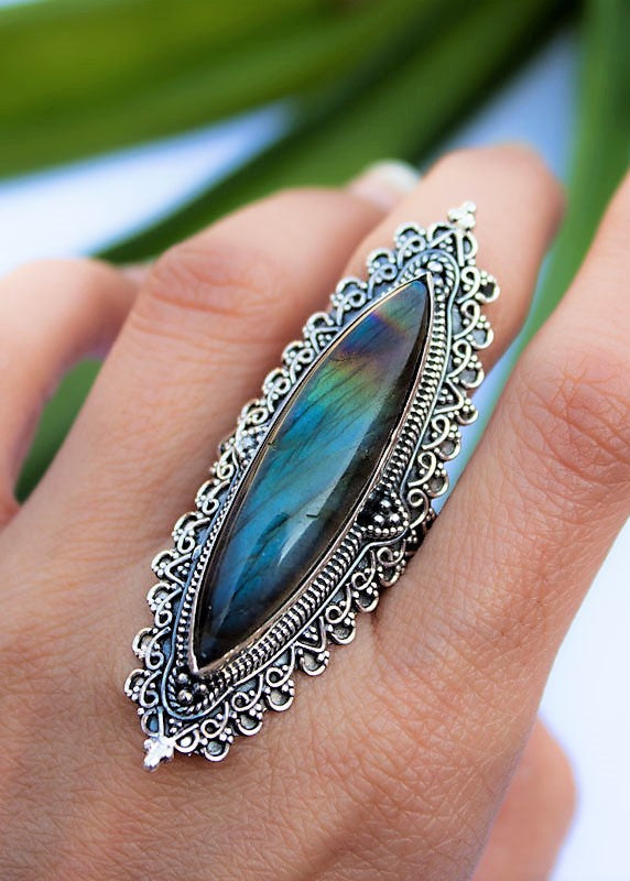 Marquise shape Labradorite Statement Ring, AR-1210