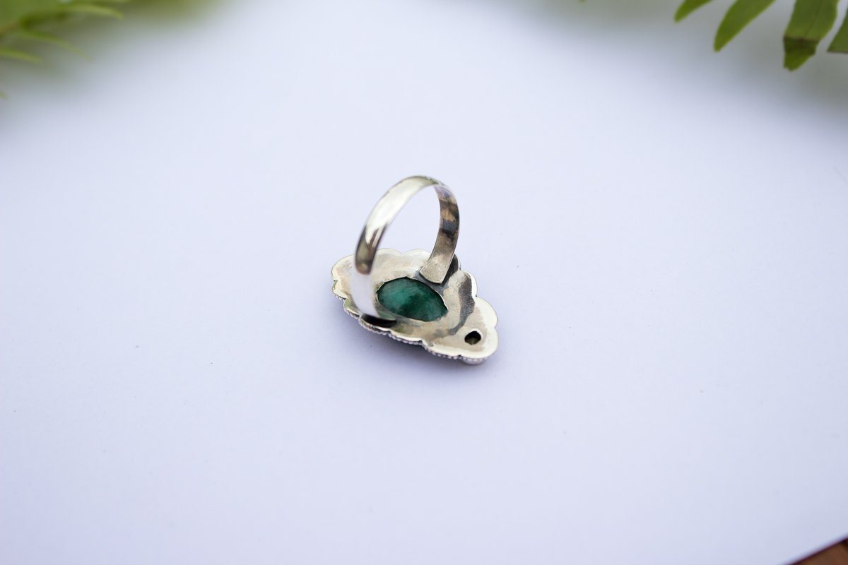 Emerald Ring, Emerald Gemstone Sterling Silver Ring, Handmade Ring, Fine Jewelry, Emerald Jewelry, AR-1139 - Its Ambra