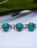 Rope Band Arizona Turquoise Dainty Ring AR-2043 - Its Ambra