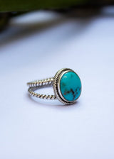 Rope Band Arizona Turquoise Dainty Ring AR-2043 - Its Ambra