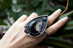 Half Moon Black Onyx Cat Ring AR-6628
