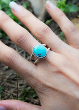 Rope Band Arizona Turquoise Dainty Ring AR-2043 - Its Ambra