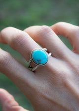 Rope Band Arizona Turquoise Dainty Ring AR-2043 - Its Ambra