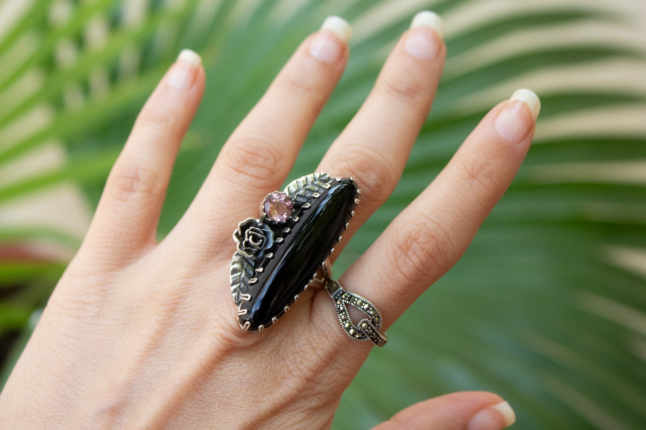 Buy Cubic Zirconia Nano Stone Ring With Black Plating 430958 | Kanhai Jewels
