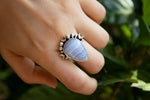 Natural Blue Lace Agate Ring, Sterling Silver Ring, Ring for Women SKU 6062