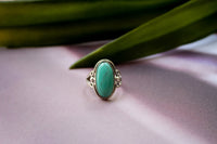 Oval Shape Arizona Turquoise Ring, December Birthstone Ring AR-2069 - Its Ambra