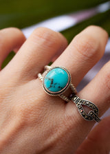 Rope Band Arizona Turquoise Dainty Ring AR-2043 - Its Ambra