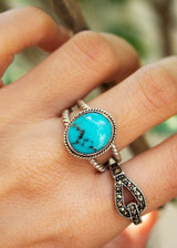 Rope Band Arizona Turquoise Dainty Ring AR-2043 - Its Ambra