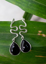 Black Onyx Snake Earrings AE-6647