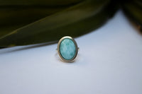 Larimar Ring, Blue Larimar Stone, Boho SKU 6058
