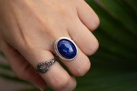 Bague Lapis Lazuli Naturelle, Argent Sterling, Pierre de Naissance Septembre SKU 6060