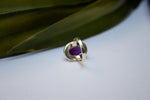Natural Amethyst Ring, Sterling Silver, Purple Amethyst Cabochon SKU 6056