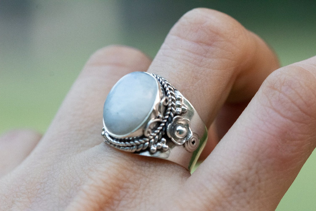 Moonstone Ring, June Birthstone Ring AR-1111 - Its Ambra