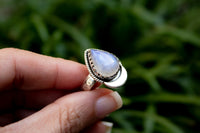 Crescent Moon Moonstone Ring, AR-2072 - Its Ambra