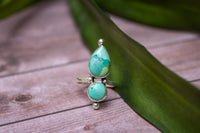 Bague turquoise, bague en argent sterling turquoise, Boho, bague faite à la main, bijoux turquoise, bague de naissance de décembre AR-1157