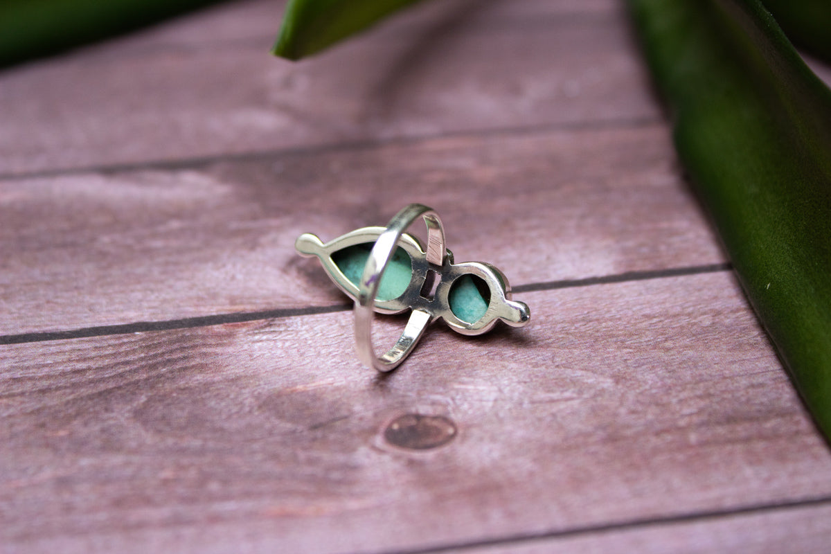 Turquoise Ring, Turquoise Sterling Silver Ring, Boho, Handmade Ring, Turquoise Jewelry, December Birthstone Ring AR-1157