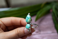 Anillo turquesa, anillo de plata esterlina turquesa, Boho, anillo hecho a mano, joyería turquesa, anillo de piedra de nacimiento de diciembre AR-1157