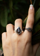 Natural Smokey Quartz Ring, Capricorn Birthstone, Brown Stone SKU 6068