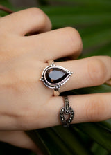 Natural Smokey Quartz Ring, Capricorn Birthstone, Brown Stone SKU 6068