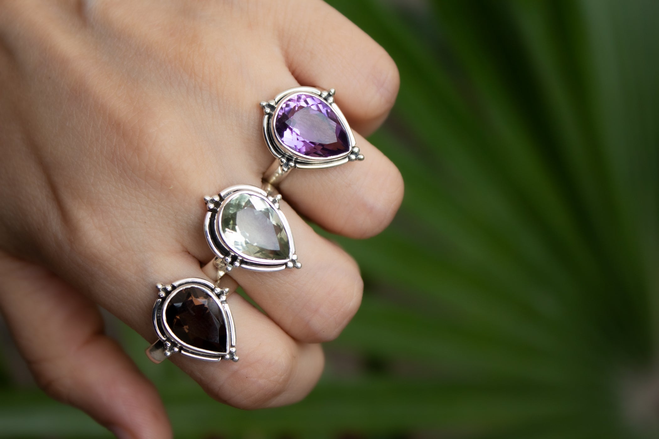 Bague en améthyste naturelle, argent sterling, pierre de naissance de février SKU 6067