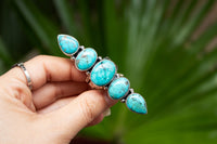 Bohemian Statement Natural Turquoise Sterling Silver Ring, AR-3082