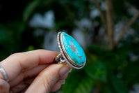 Pear Shape Arizona Turquoise Split Band Ring AR-2083 - Its Ambra