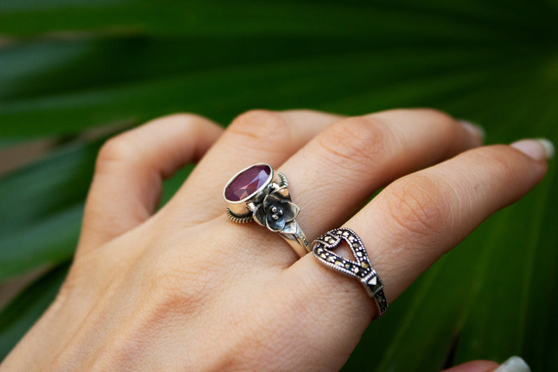 Ruby Gemstone Ring, July Birthstone Ring AR-2088 - Its Ambra