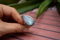 Moonstone Ring Sterling Silver, Boho Handmade Ring AR-1107 - Its Ambra