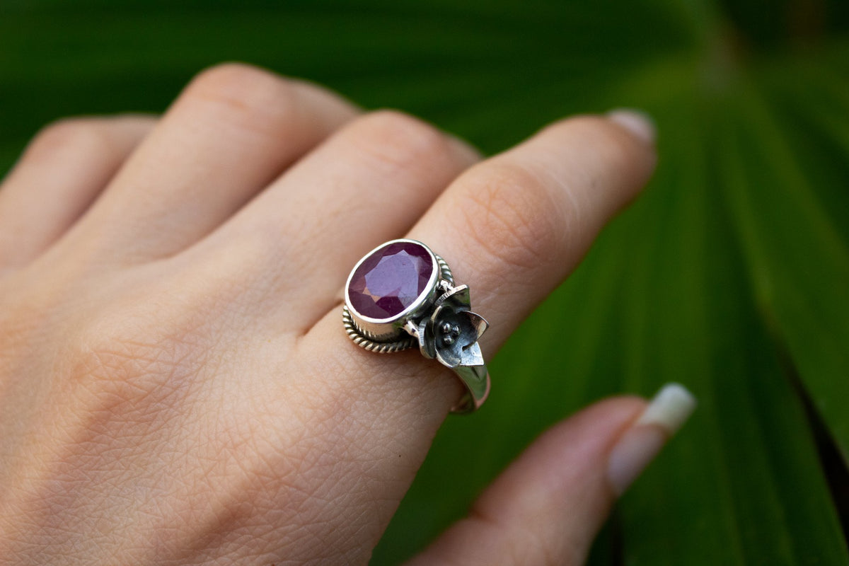 Ruby Gemstone Ring, July Birthstone Ring AR-2088 - Its Ambra