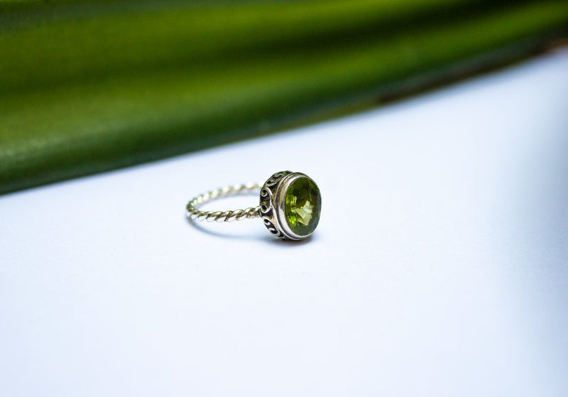Peridot Ring, August Birthstone Ring AR-1136 - Its Ambra