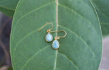 Larimar Earrings Gold Plated Larimar Jewelry, Blue Stone Earrings, AE-1039 - Its Ambra