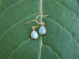 Larimar Earrings Gold Plated Larimar Jewelry, Blue Stone Earrings, AE-1039 - Its Ambra