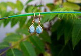 Larimar Earrings Gold Plated Larimar Jewelry, Blue Stone Earrings, AE-1039 - Its Ambra