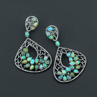 Ethiopian Opal and Diamond Earrings AE-1230 - Its Ambra