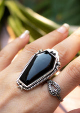 Coffin Black Onyx Ring, AR-3038