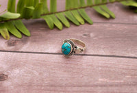 Anillo de plata esterlina azul cobre turquesa, anillo de la amistad, SKU 6224