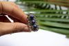 Lapis Lazuli Ring, Indigo Blue Stone Ring, September Dainty Ring, SKU 6259
