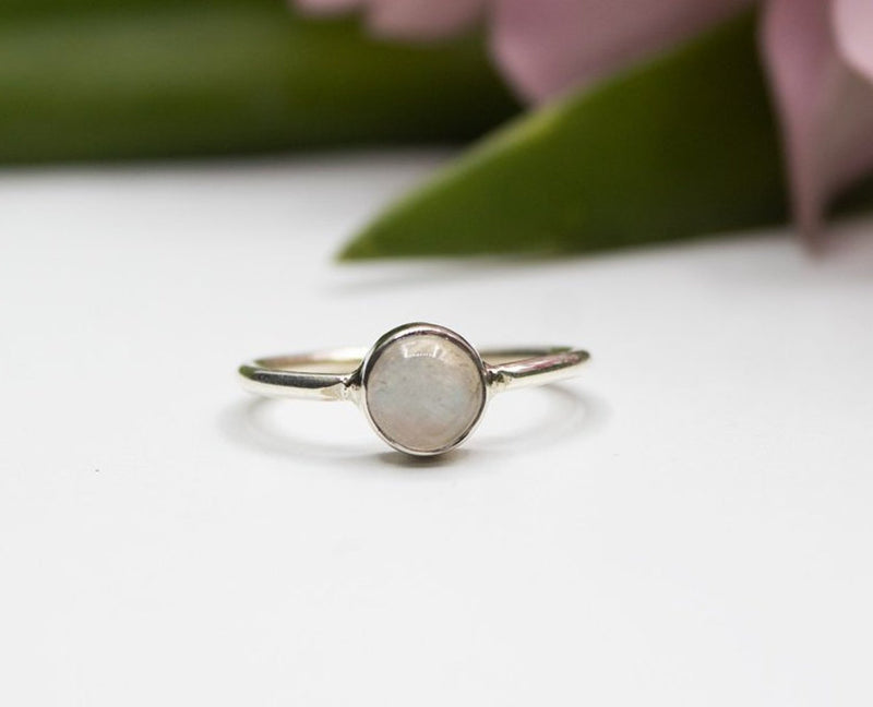 Moonstone Engagement Ring, Dainty Ring, Stacking Ring, Boho, SKU 6222