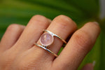 Rose Quartz Sterling Silver Ring, Boho, Pale Pink Stone Ring, Gypsy, SKU 6176