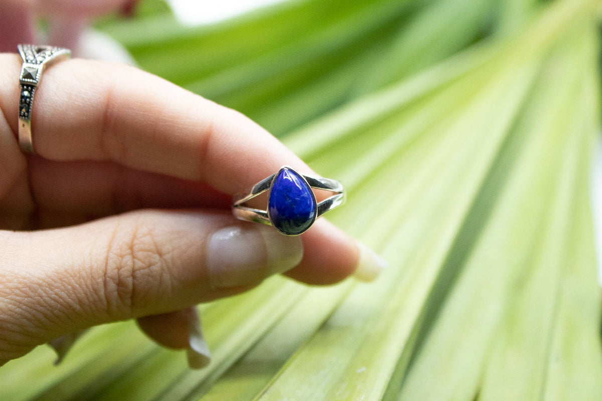 Lapis Lazuli Ring, September Birthstone Ring, Blue Stone Stack Ring, SKU 6204