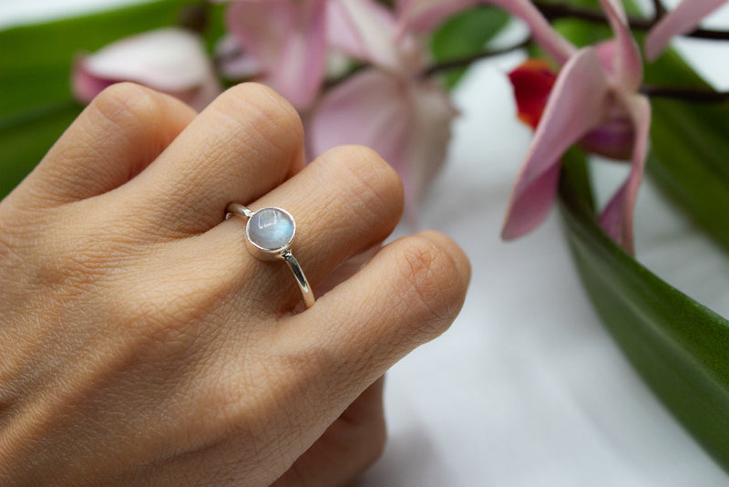 Moonstone Engagement Ring, Dainty Ring, Stacking Ring, Boho, SKU 6222