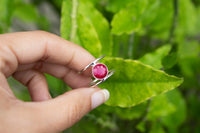 Anillo de piedra preciosa de rubí rojo, piedra de nacimiento de julio, anillo de propuesta, SKU 6174