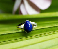 Lapis Lazuli Ring, September Birthstone Ring, Blue Stone Stack Ring, SKU 6204
