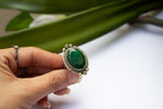 Emerald Ring, Sterling Silver, Green Gemstone, May Birthstone, SKU 6241