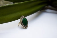 Anillo de esmeralda, plata esterlina, gema verde, piedra natal de mayo, SKU 6241